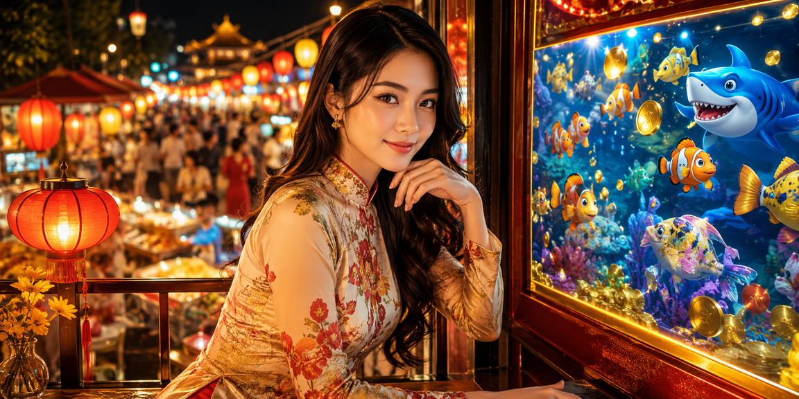 Khung cảnh sông hồ Hà Nội pha trộn ánh đèn neon hiện đại